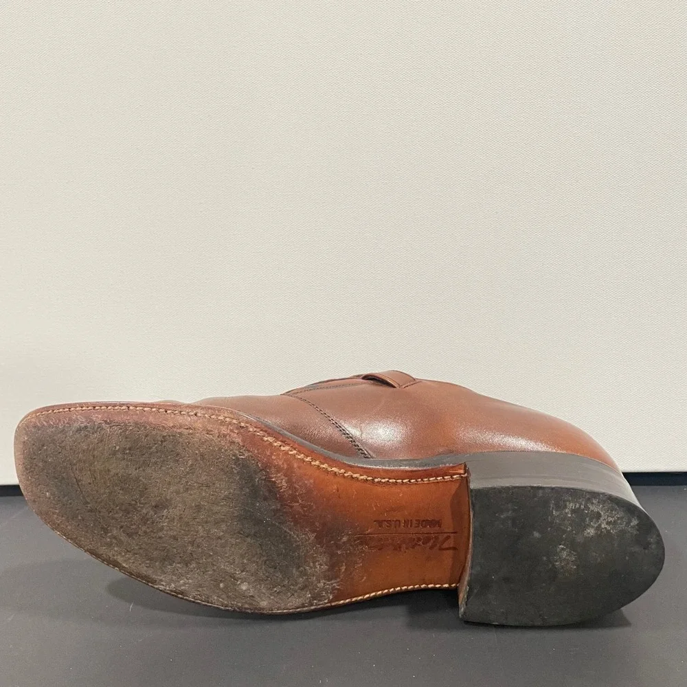 Nettleton‎ Mens Vintage Tan Leather Monk Strap Loafers Dress Shoes 8 B/AA 62331